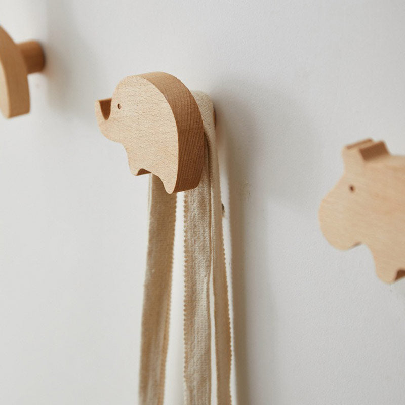 Patère Animaux Bois (4 Pièces)