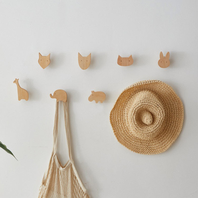 Patère Animaux Bois (4 Pièces)