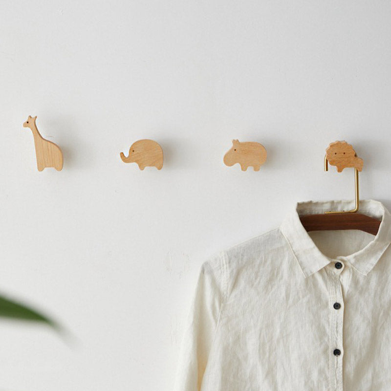 Patère Animaux Bois (4 Pièces)