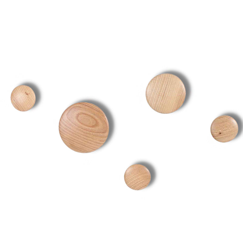 Patère Ronde en Bois (5 Pièces)