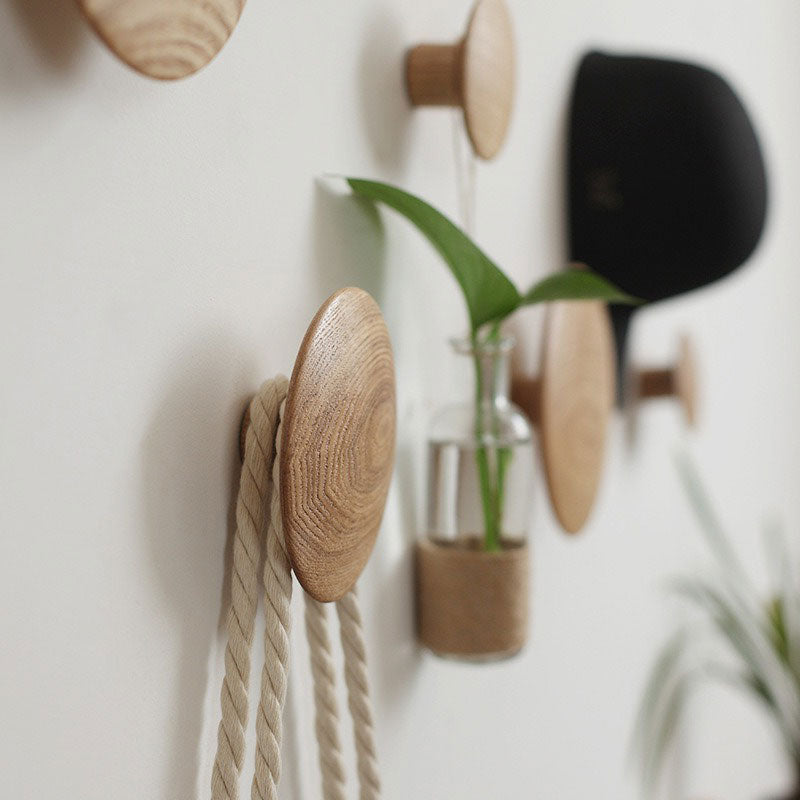 Patère Ronde en Bois (5 Pièces)