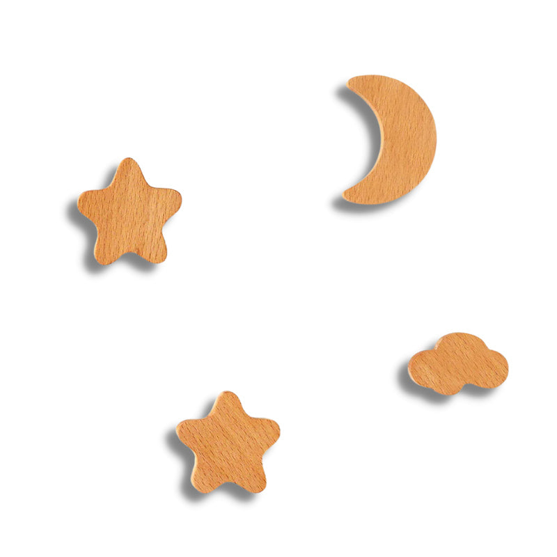 Patère Murale Bois Enfant (4 Pièces)