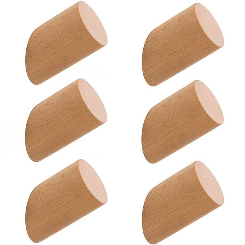 Patère Murale Simple en Bois (6 Pièces)