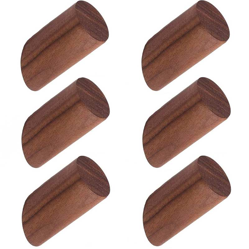 Patère Murale Simple en Bois (6 Pièces)