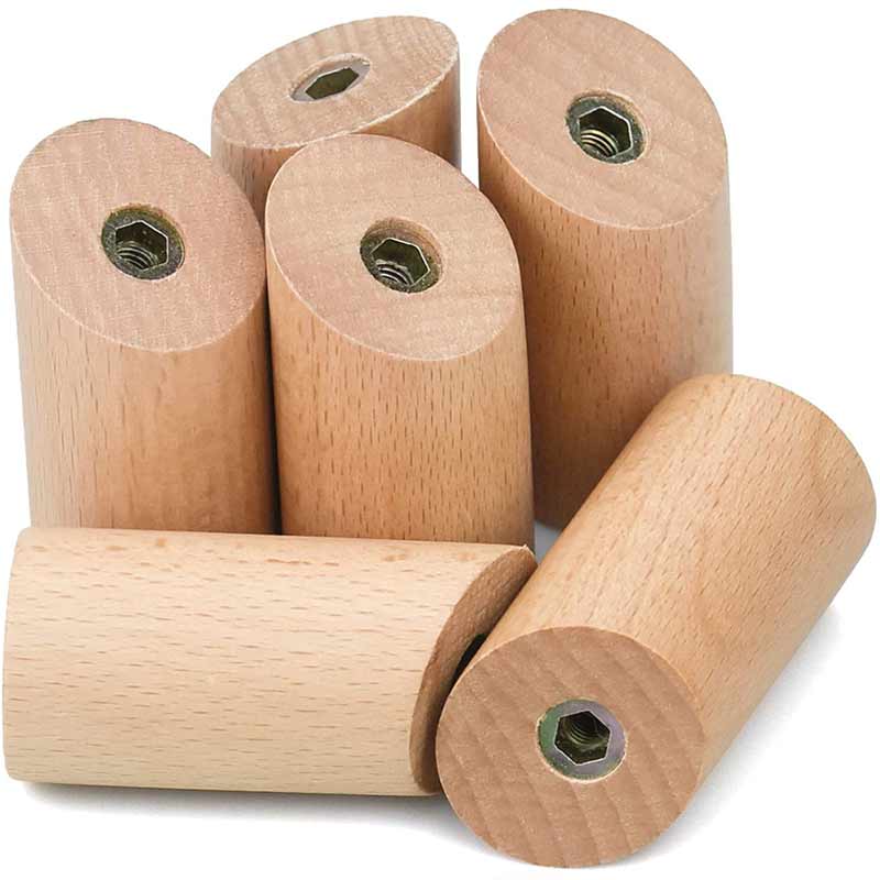 Patère Murale Simple en Bois (6 Pièces)