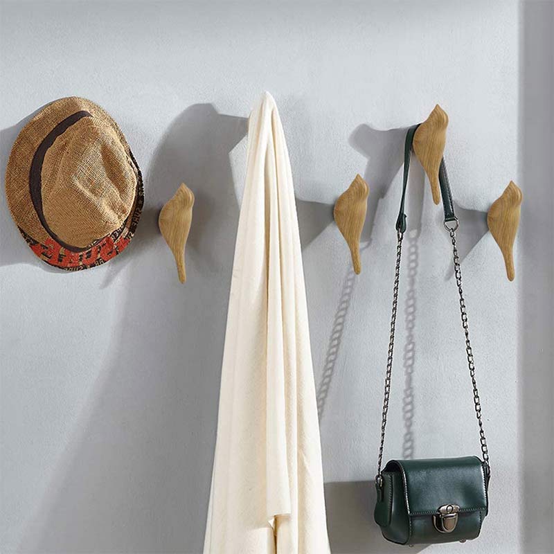 patère oiseau bois (2. 4 Ou 6 Pièces)
