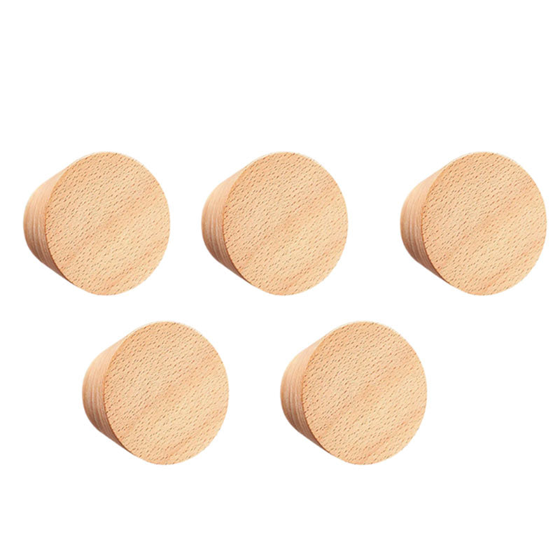 Patère Murale Ronde Bois (5 Pièces)