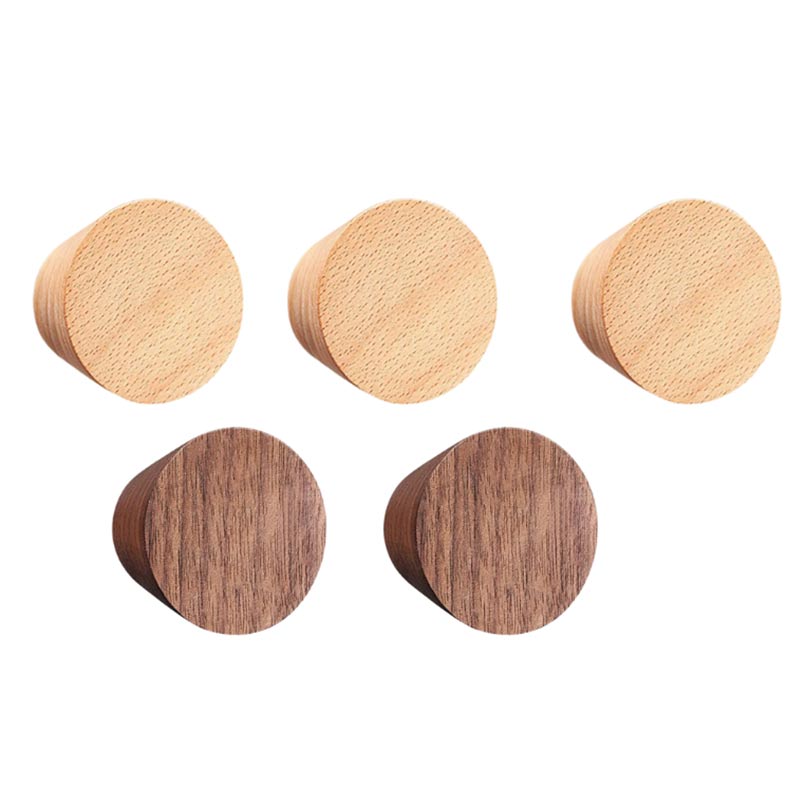 Patère Murale Ronde Bois (5 Pièces)