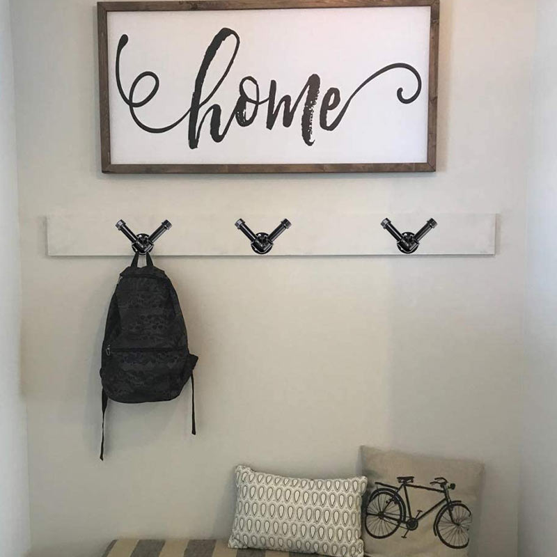 Patère Porte Manteau Mural Tuyau (3 Pièces)