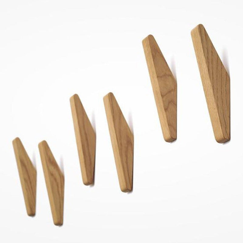 Patère en Bois Naturel (4 Pièces)