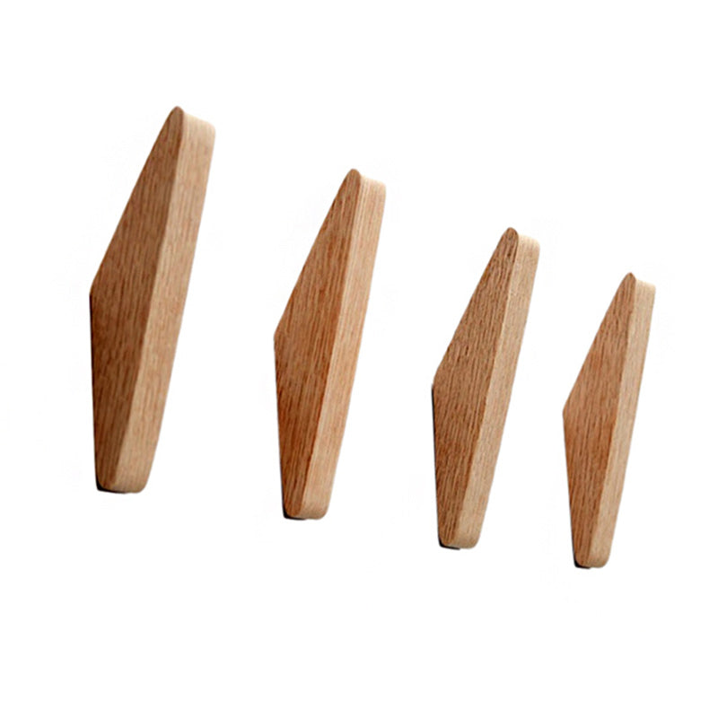 Patère en Bois Naturel (4 Pièces)