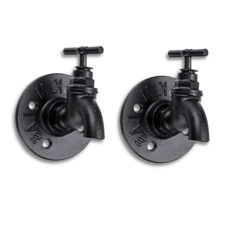 patère noire industrielle robinet (2 Pièces)