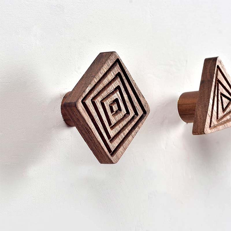 Porte Manteau Patère Bois (4 Pièces)