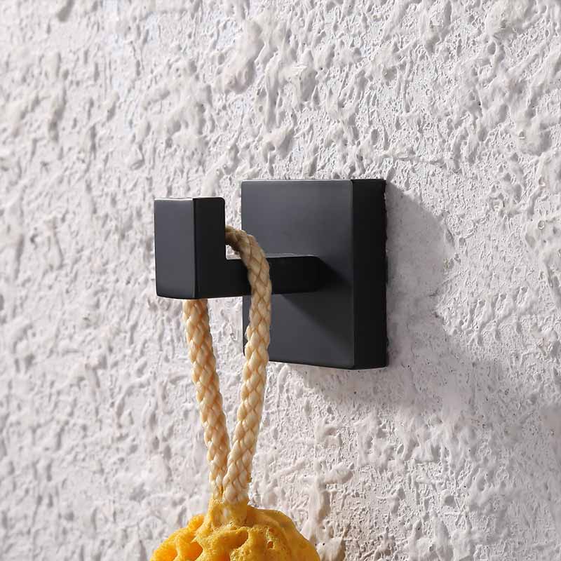 patère noire salle de bain (4 Pièces)