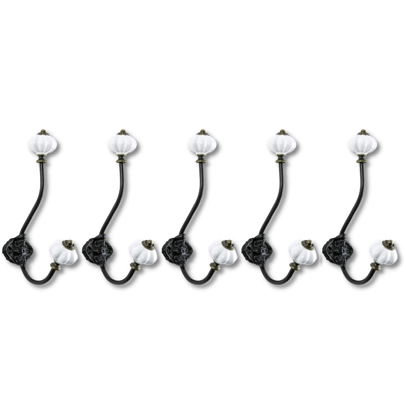Patère porcelaine blanche (5 Piéces)