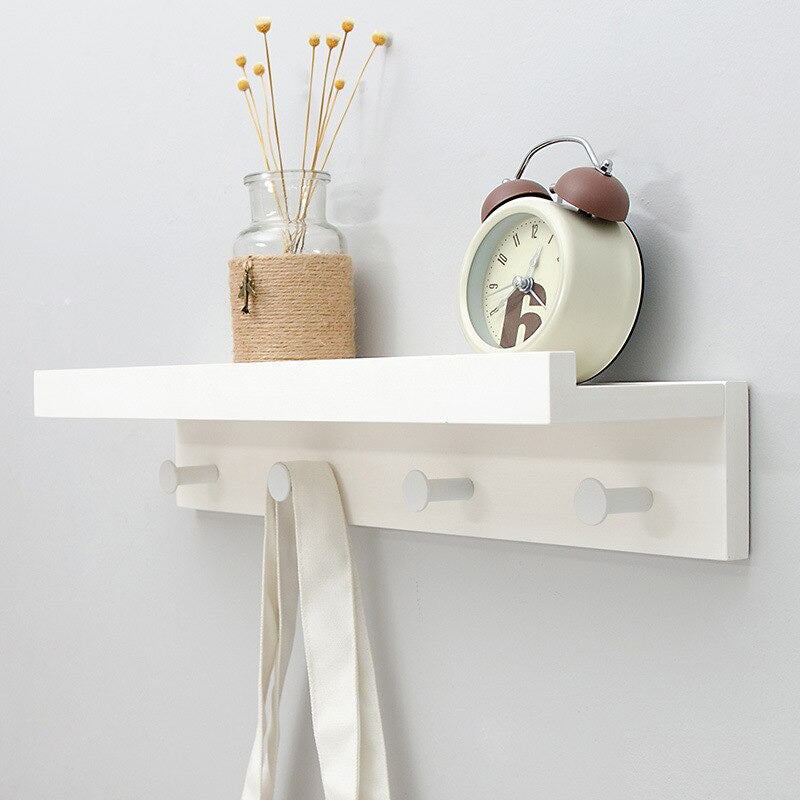 Étagère porte manteau bois blanc