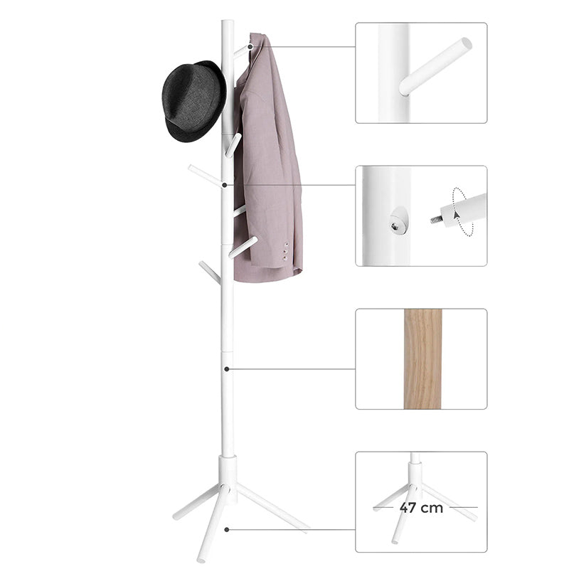 Porte manteau blanc sur pied