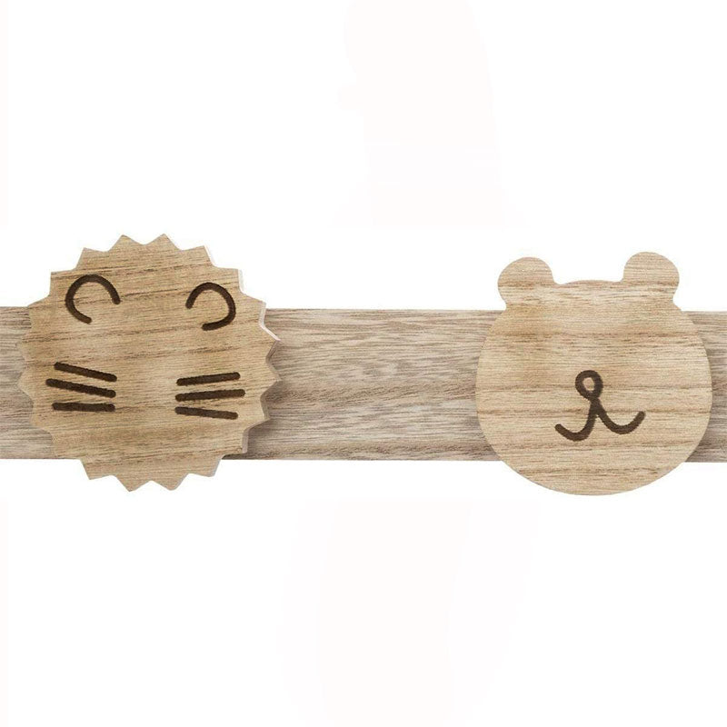 Porte manteau mural en bois forme animaux