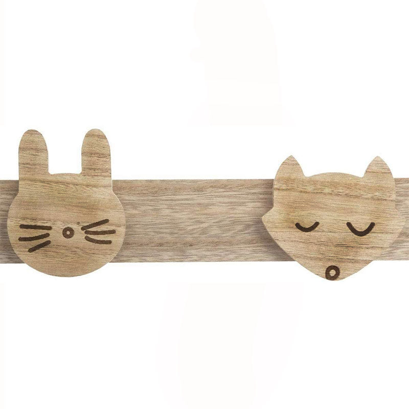 Porte manteau mural en bois forme animaux