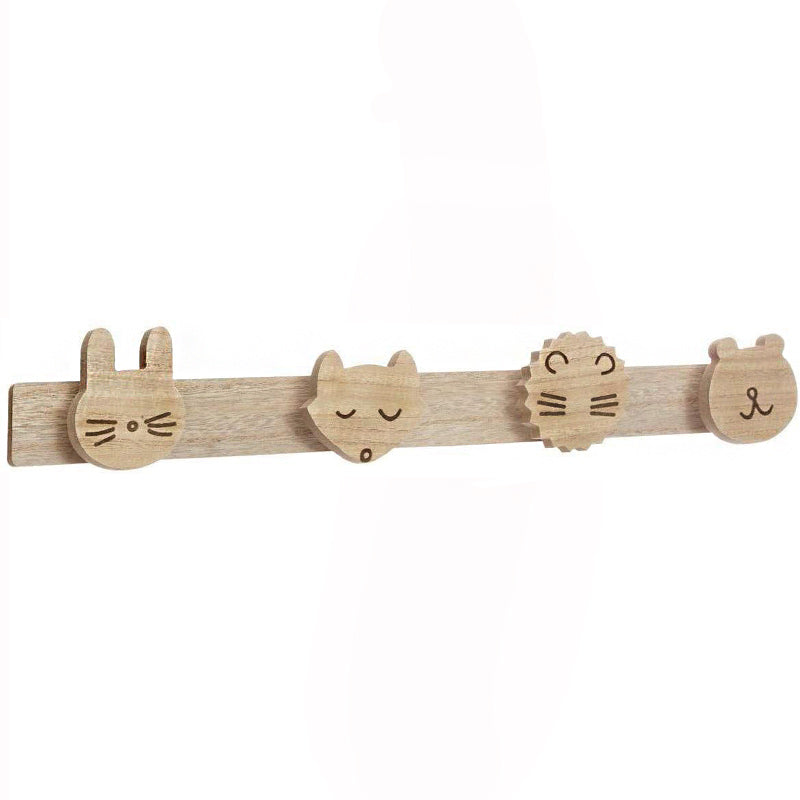Porte manteau mural en bois forme animaux