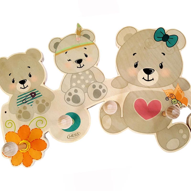 Porte manteau bois enfant ours