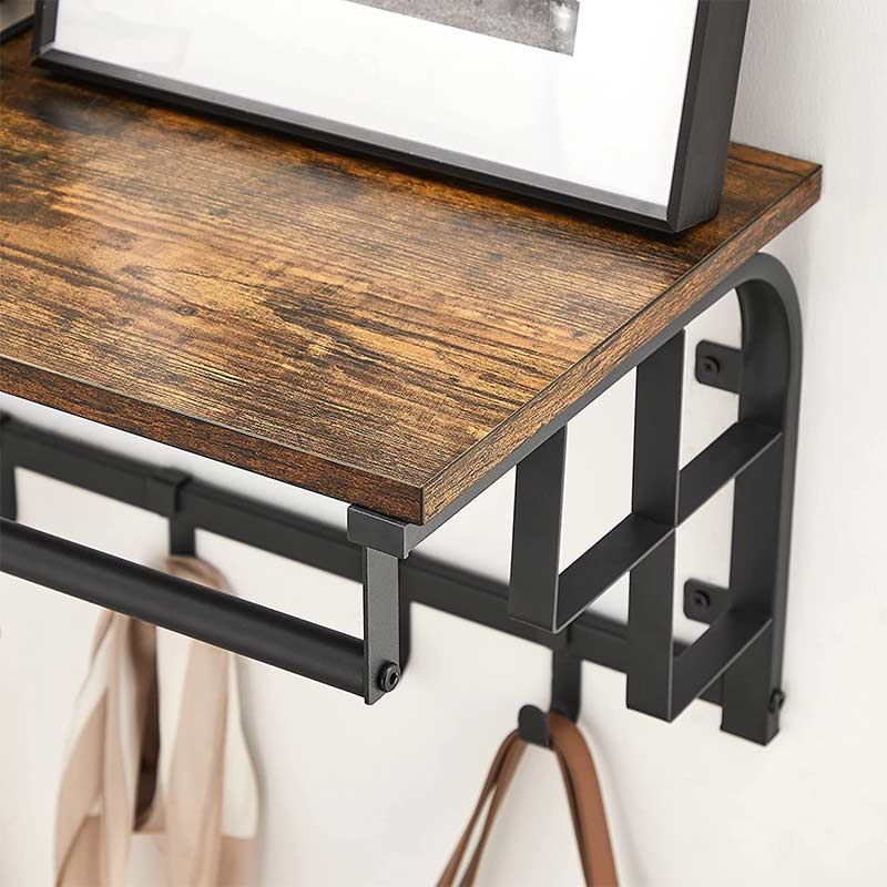 Porte manteau avec étagère bois