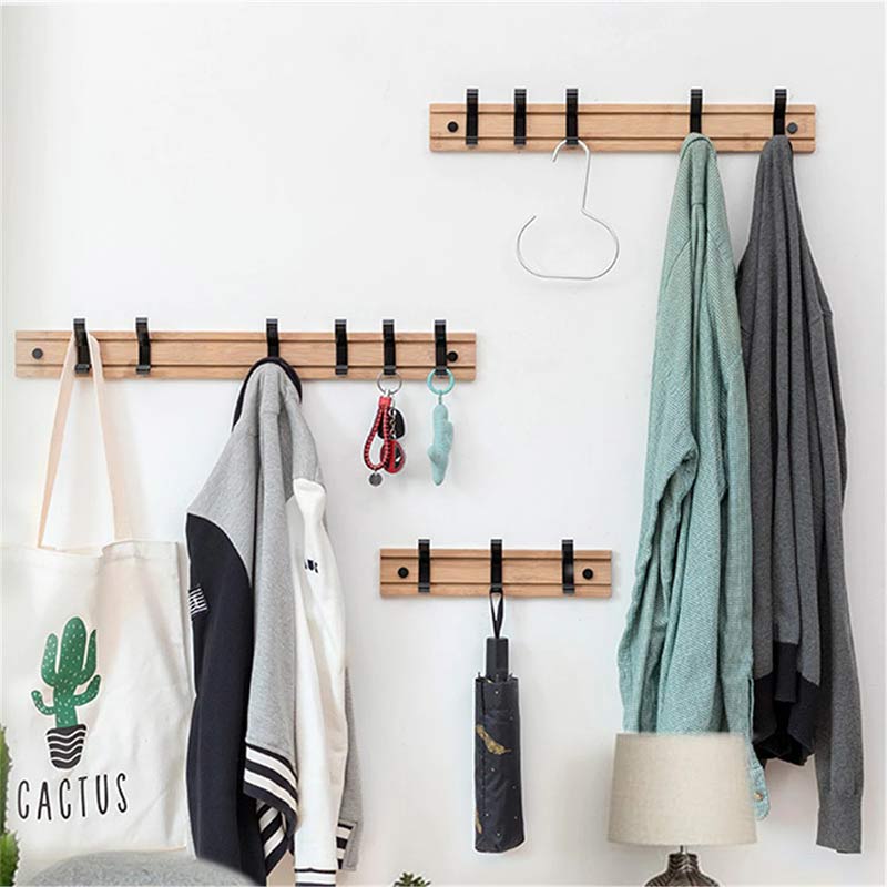 Porte manteau crochet rétractable en bois