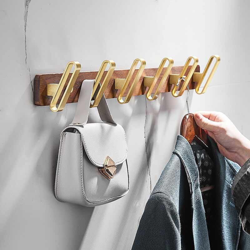 Porte manteau mural bois et metal