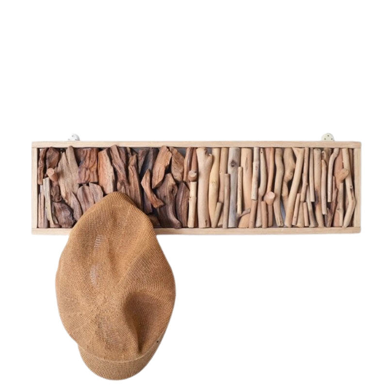 Porte manteau mural en bois flotté