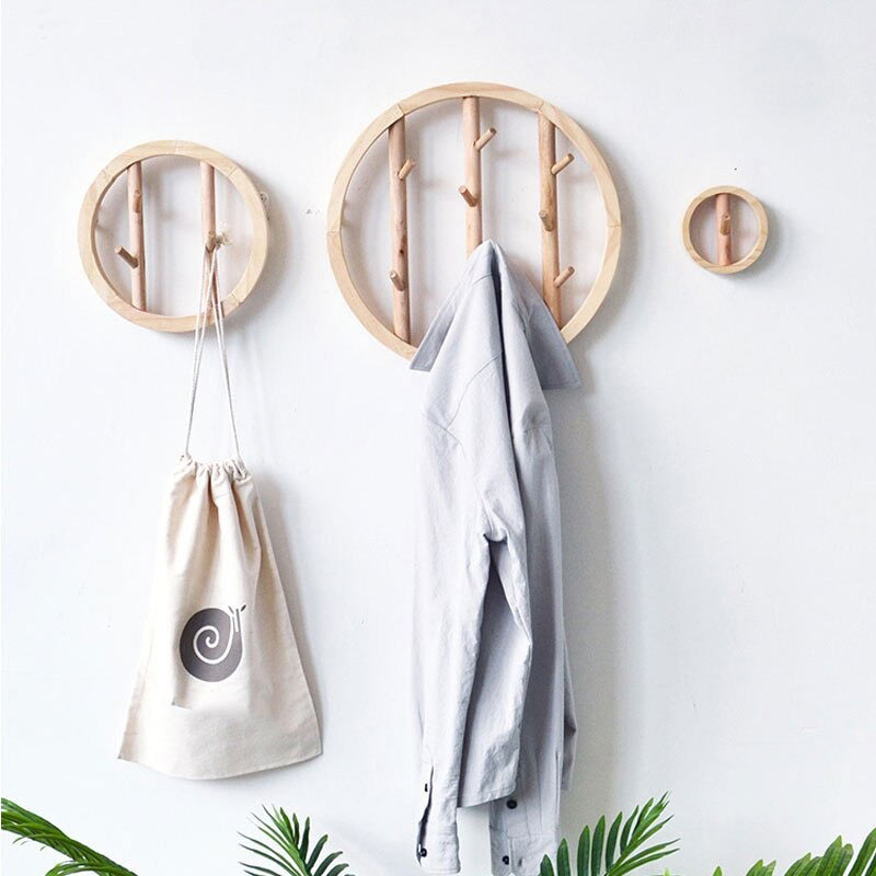 Porte Manteau Mural Bois Rond