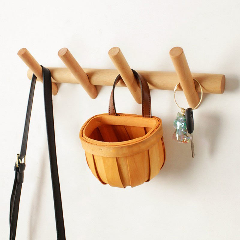 Porte Manteau Mural Bois Scandinave