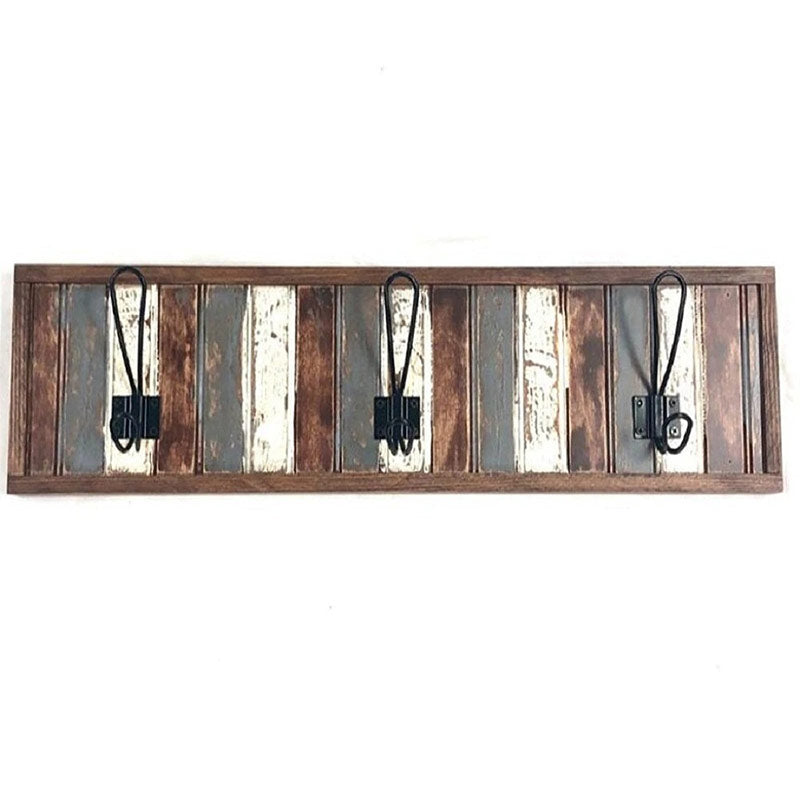 Porte  manteau mural retro en bois