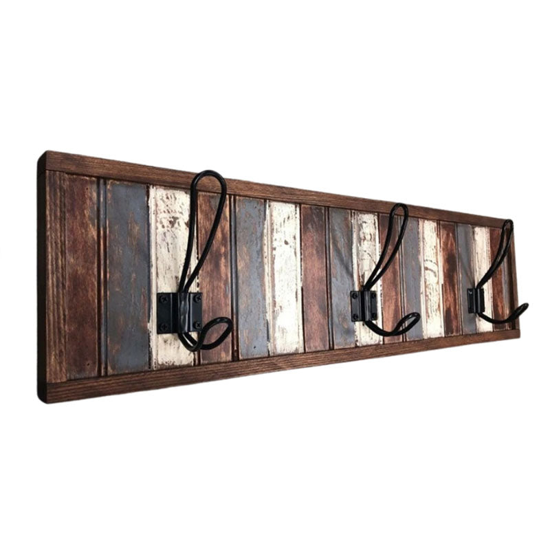 Porte  manteau mural retro en bois