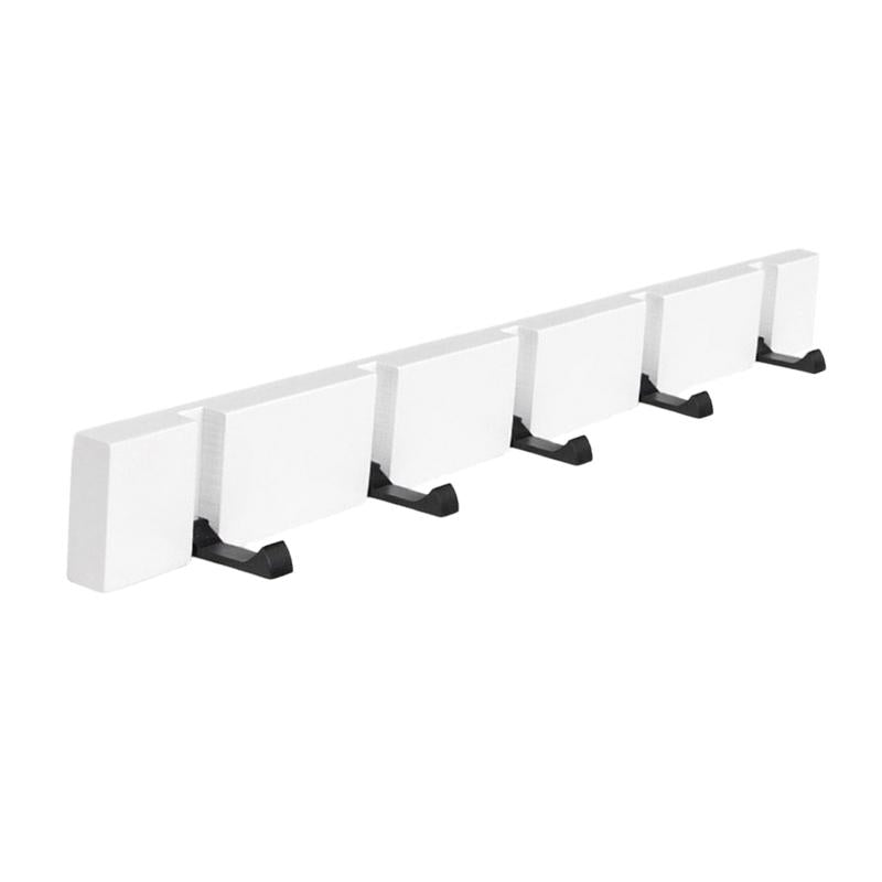 Porte Manteau Bois Blanc Crochet Noir