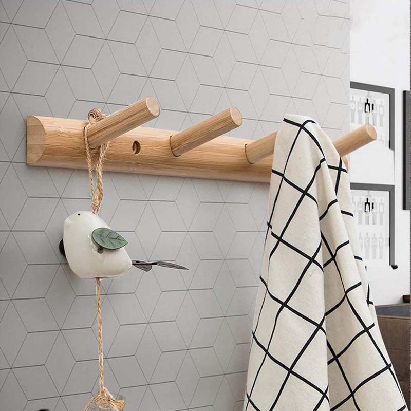 Porte manteau mural bois massif