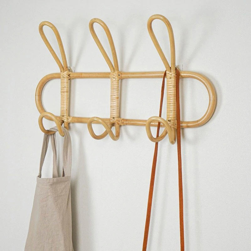 Porte manteau rotin vintage