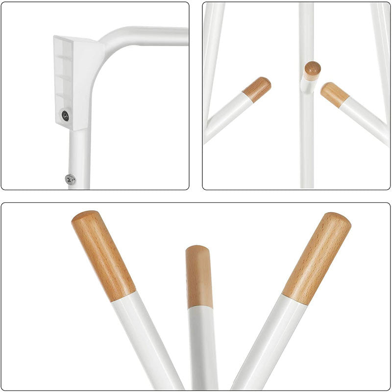 Porte manteau bois blanc sur pied