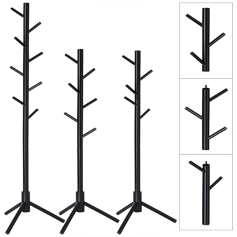 Porte Manteau Sur Pied Noir en Bois