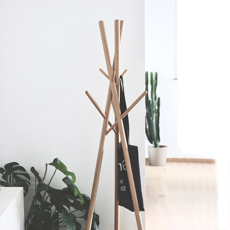 Porte manteau sur pied bois naturel