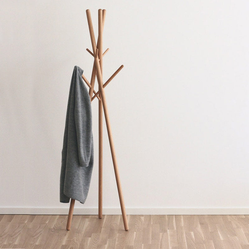 Porte manteau sur pied bois naturel