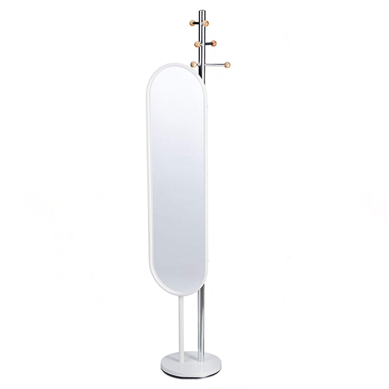Miroir sur pied avec porte manteau