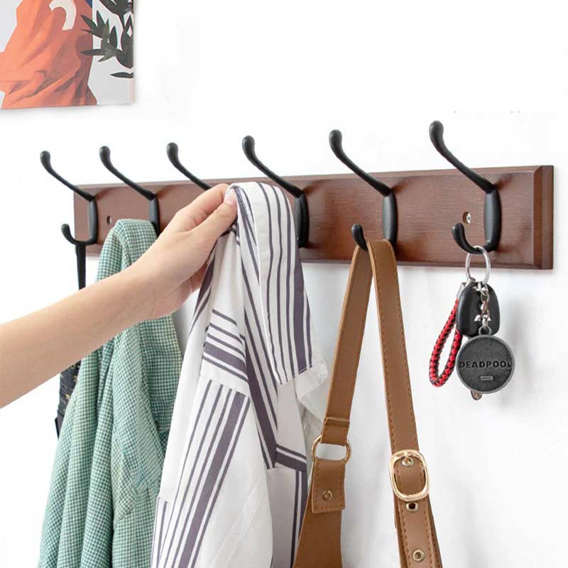 Porte manteau mural en bois vintage